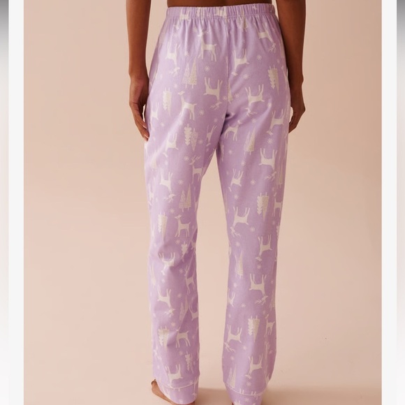 Deer NWT Print Flannel PJ Set - la vie en rose - deer/lilac - Picture 5 of 9
